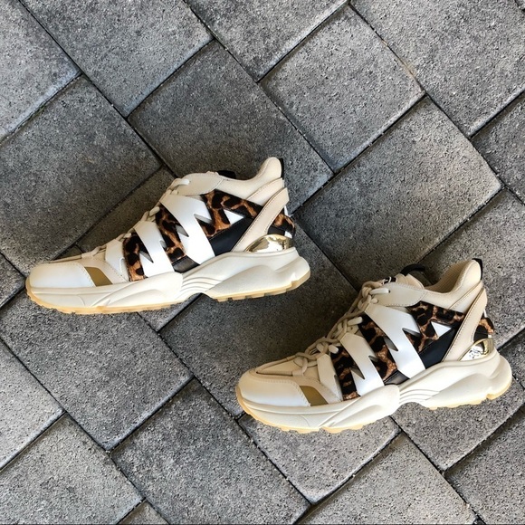 New MICHAEL Michael Kors Hero Cheetah Print Lace- Up Sneaker Trainers size 10 - Picture 4 of 15